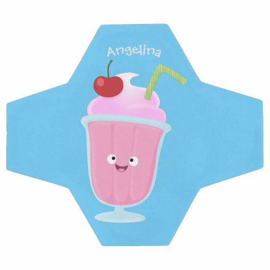 かわいいストロベリーアイスクリームのサンデー漫画 サッカーボール (フラット)