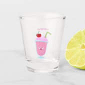 かわいいストロベリーアイスクリームのサンデー漫画 ショットグラス (正面)