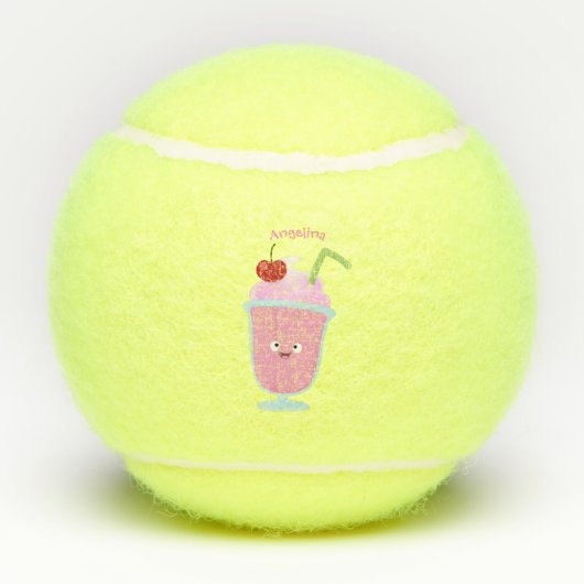 かわいいストロベリーアイスクリームのサンデー漫画 テニスボール (裏面)