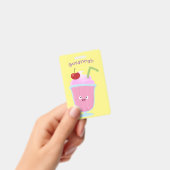 かわいいストロベリーアイスクリームのサンデー漫画 バッジ (手持ち)