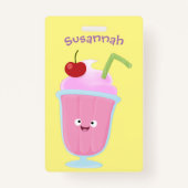 かわいいストロベリーアイスクリームのサンデー漫画 バッジ (裏面)