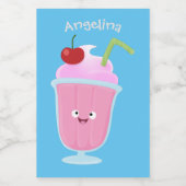 かわいいストロベリーアイスクリームのサンデー漫画 フードラベル (シングルラベル)