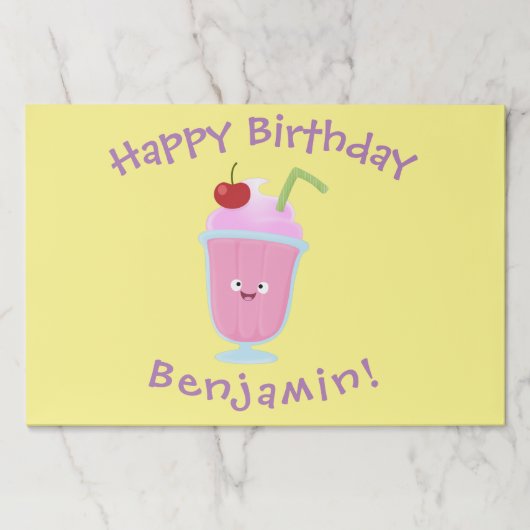 かわいいストロベリーアイスクリームのサンデー漫画 ペーパーパッド (正面)