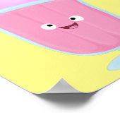 かわいいストロベリーアイスクリームのサンデー漫画 ポスター (角)