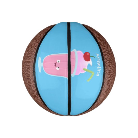 かわいいストロベリーアイスクリームのサンデー漫画 ミニバスケットボール (縦)