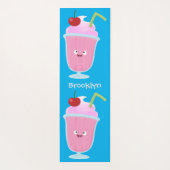 かわいいストロベリーアイスクリームのサンデー漫画 ヨガマット (裏面)