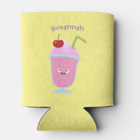 かわいいストロベリーアイスクリームのサンデー漫画 缶クーラー (裏面)