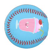 かわいいストロベリーアイスクリームのサンデー漫画 野球ボール (正面左)