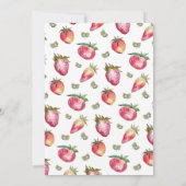 かわいいストロベリーガールの誕生日パーティーベリースウィート 招待状 (裏面)