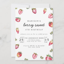 かわいいストロベリーガールの誕生日パーティーベリースウィート