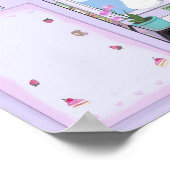 かわいいストロベリーガールスケッチデジタルアートポスター ポスター (角)