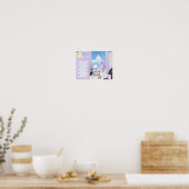 かわいいストロベリーガールスケッチデジタルアートポスター ポスター (キッチン)