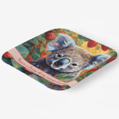 かわいいストロベリーコアラベア誕生日カード ペーパープレート (傾斜あり)