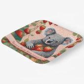 かわいいストロベリーコアラベア誕生日カード ペーパープレート (傾斜あり)