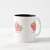 かわいいストロベリーコーヒーマグ ツートーンマグカップ (正面右)