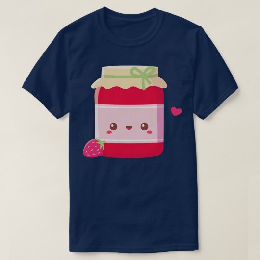 かわいいストロベリージャムボトル Tシャツ (デザイン正面)