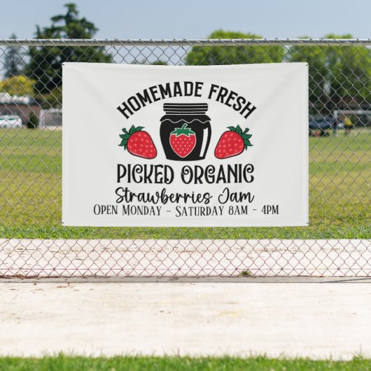 かわいいストロベリージャム追加日タイムベンダー 横断幕 (インサイチュ)