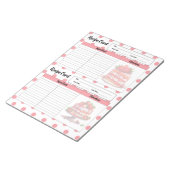 かわいいストロベリートリートメントレシピカード ノートパッド (アングル)