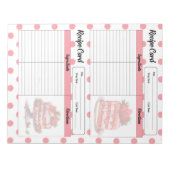 かわいいストロベリートリートメントレシピカード ノートパッド (正面)
