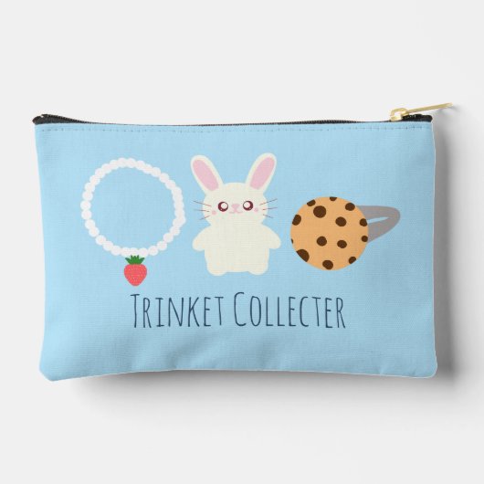 かわいいストロベリーネックレス、バニーとリングや輪 アクセサリーポーチ (裏面)