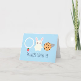 かわいいストロベリーネックレス、バニーとリングや輪 カード