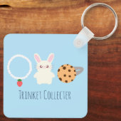 かわいいストロベリーネックレス、バニーとリングや輪 キーホルダー (裏面)