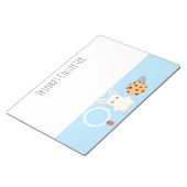 かわいいストロベリーネックレス、バニーとリングや輪 ノートパッド (アングル)