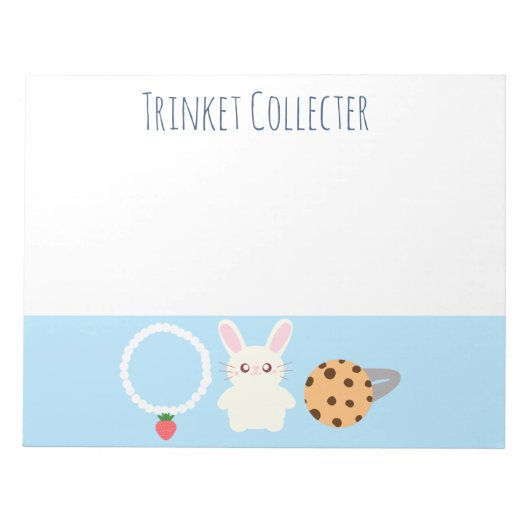 かわいいストロベリーネックレス、バニーとリングや輪 ノートパッド (正面)