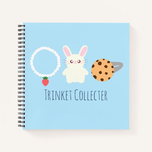 かわいいストロベリーネックレス、バニーとリングや輪 ノートブック (正面)