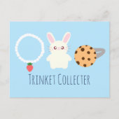 かわいいストロベリーネックレス、バニーとリングや輪 ポストカード (正面)