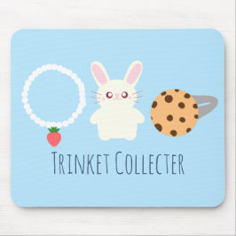 かわいいストロベリーネックレス、バニーとリングや輪 マウスパッド