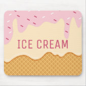 かわいいストロベリーバニラアイスクリームかわいいデザート マウスパッド (正面)