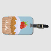 かわいいストロベリーバンブパーソナライズされたルー ラゲッジタグ (正面横)