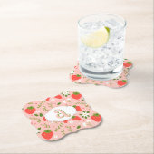 かわいいストロベリーパターン紙コースター ペーパーコースター (インサイチュ)