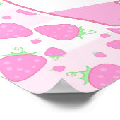 かわいいストロベリーピンクかわいいパンダベア ポスター (角)