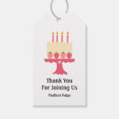 かわいいストロベリーピンクの女の子誕生日ありがとう ギフトタグ (正面)