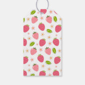かわいいストロベリーピンクの女の子誕生日ありがとう ギフトタグ (裏面)