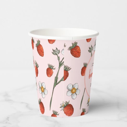 かわいいストロベリーファースト誕生日パーティー 紙コップ (右)