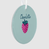 かわいいストロベリーフルーツ名前をカスタムする オーナメント (正面)
