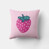かわいいストロベリーフルーツ名前をカスタムする クッション (裏面)