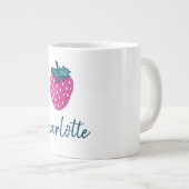 かわいいストロベリーフルーツ名前をカスタムする ジャンボコーヒーマグカップ (正面右)