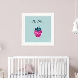 かわいいストロベリーフルーツ名前をカスタムする ポスター