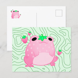 かわいいストロベリーフロッグソフトコア葉書 ポストカード