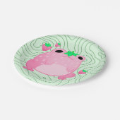 かわいいストロベリーフロッグソフトコア ペーパープレート (アングル)