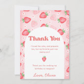 かわいいストロベリーベリー誕生日サンキューカード 招待状 (正面)