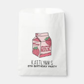 かわいいストロベリーミルク誕生日パーティー フェイバーバッグ (正面)