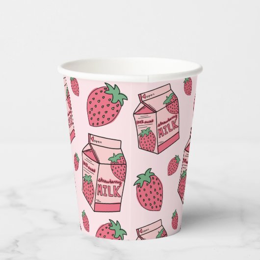 かわいいストロベリーミルク誕生日パーティー 紙コップ (右)