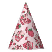 かわいいストロベリーミルク誕生日 パーティーハット (裏面)