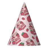 かわいいストロベリーミルク誕生日 パーティーハット (左)