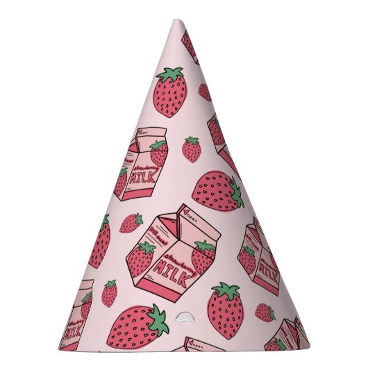 かわいいストロベリーミルク誕生日 パーティーハット (右)